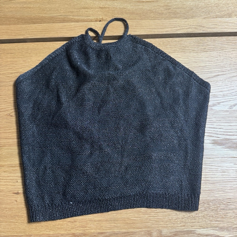 NEW Women's Shimmer Black Strappy Sweater Tank - Size Small